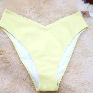 Pink by VS Swimming Suit Bikini Bottom Butterfly Women Size XL Yellow